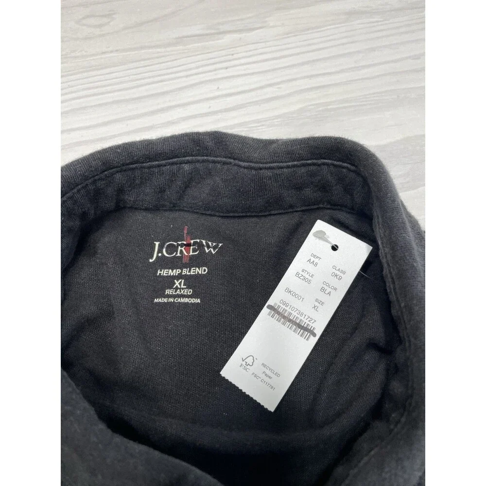 J.Crew Hemp-organic cotton blend polo shirt Short Sleeve NWT Size XL